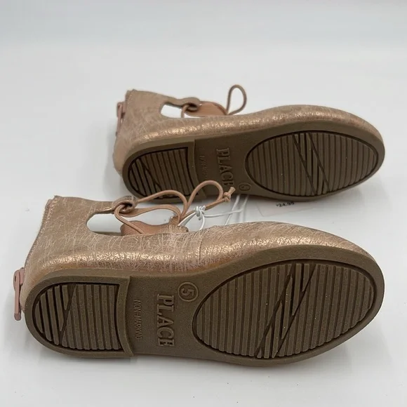 NWT The Children's Place Girl's Ballet Flat Rose Gold SIZE 5 - Picture 8 of 8